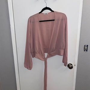Mauve wrap blouse